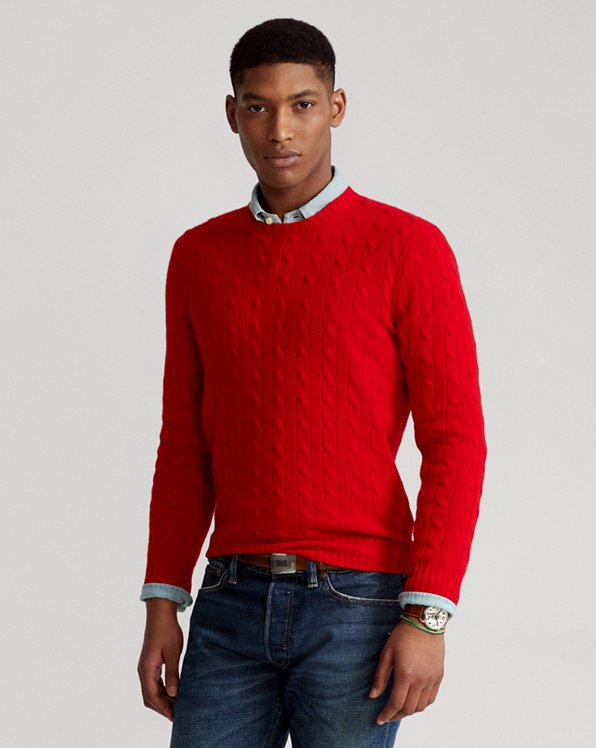 Men's Red Cashmere Sweaters, Cardigans, & Pullovers | Ralph Lauren