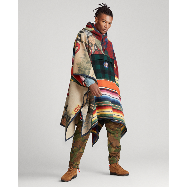 Patchwork Hooded Poncho Polo Ralph Lauren 1