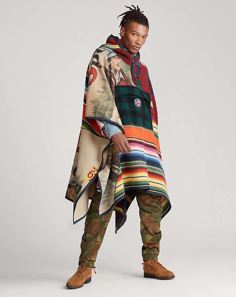 Patchwork Hooded Poncho Polo Ralph Lauren 1