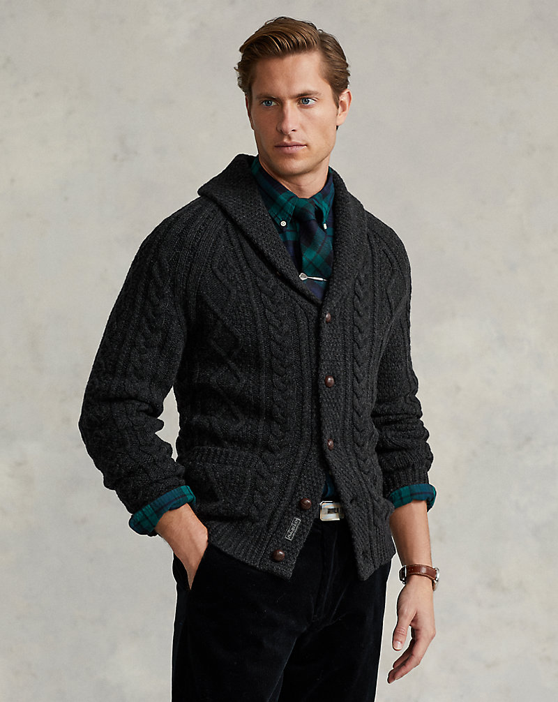 Aran-Knit Wool-Cashmere Cardigan Polo Ralph Lauren 1