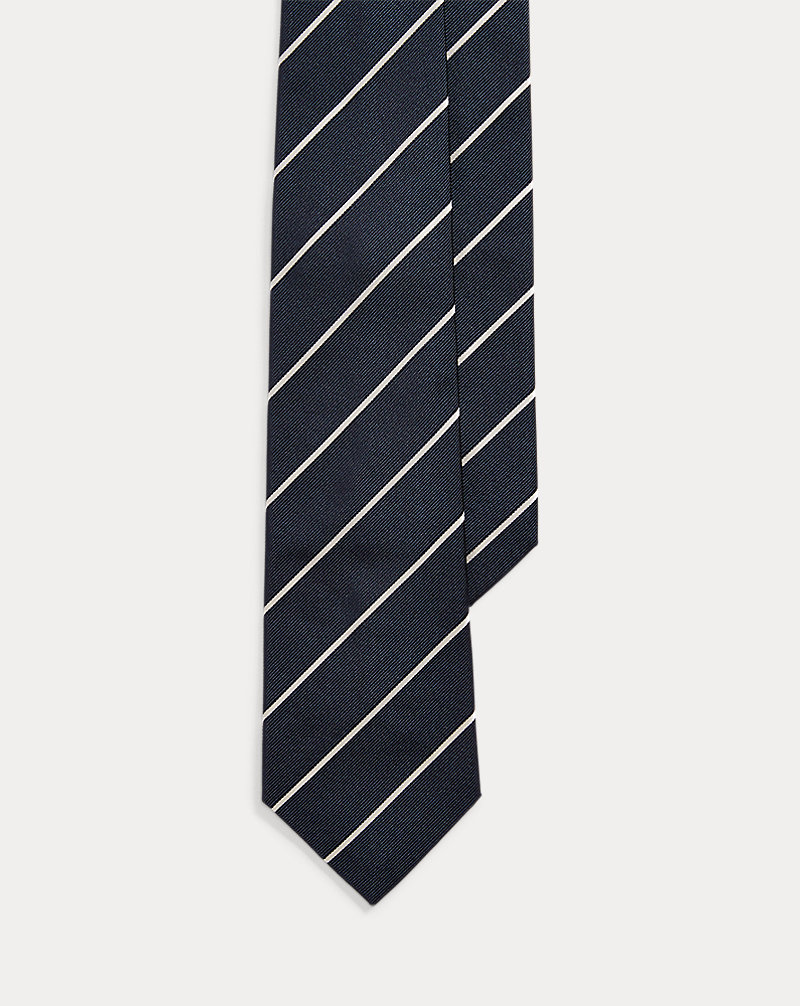 Striped Silk Faille Tie Purple Label 1