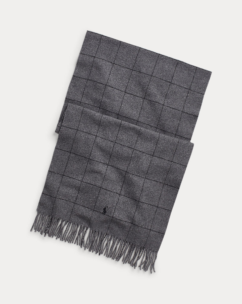 Windowpane Cashmere-Wool Scarf Polo Ralph Lauren 1