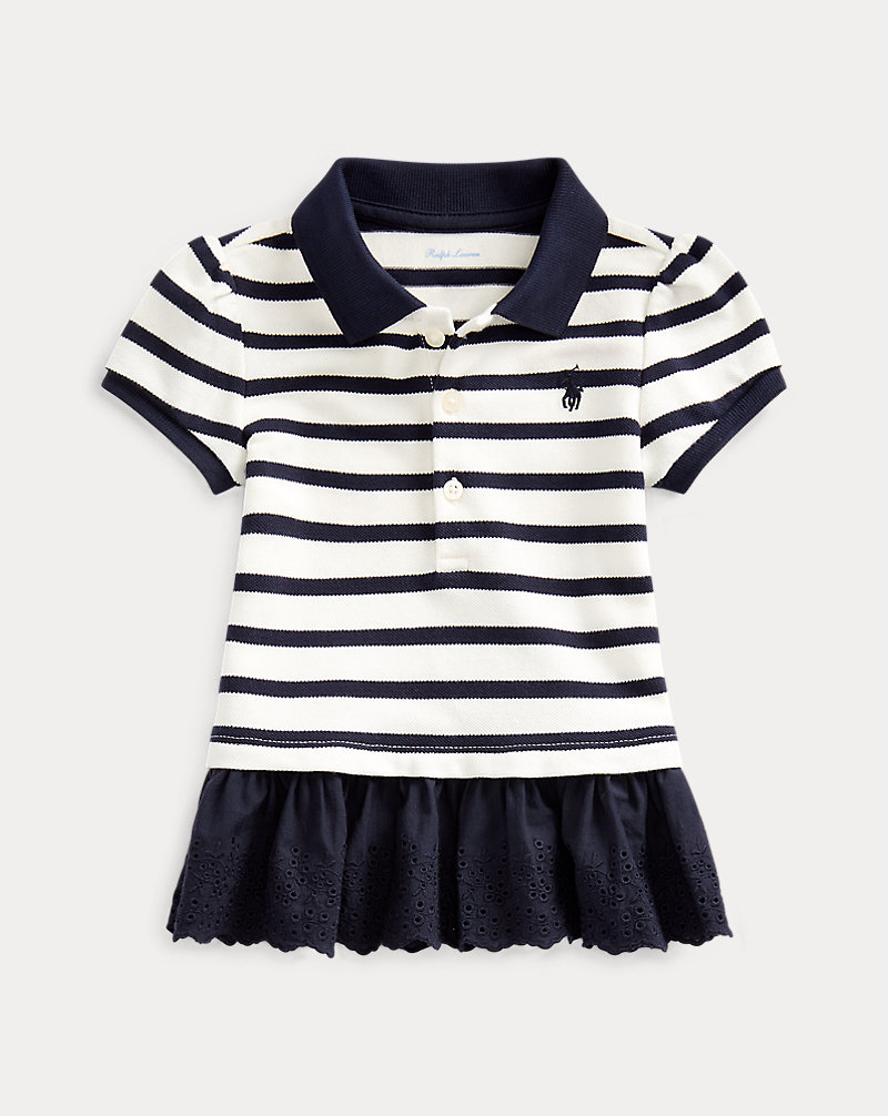 Eyelet-Hem Striped Polo Shirt Baby Girl 1