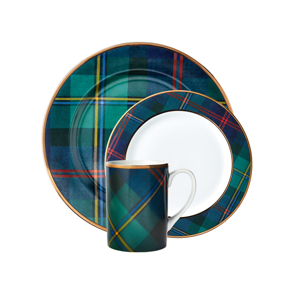 Plaid dinnerware on sale