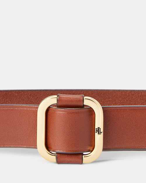 Slide-Buckle Leather Belt