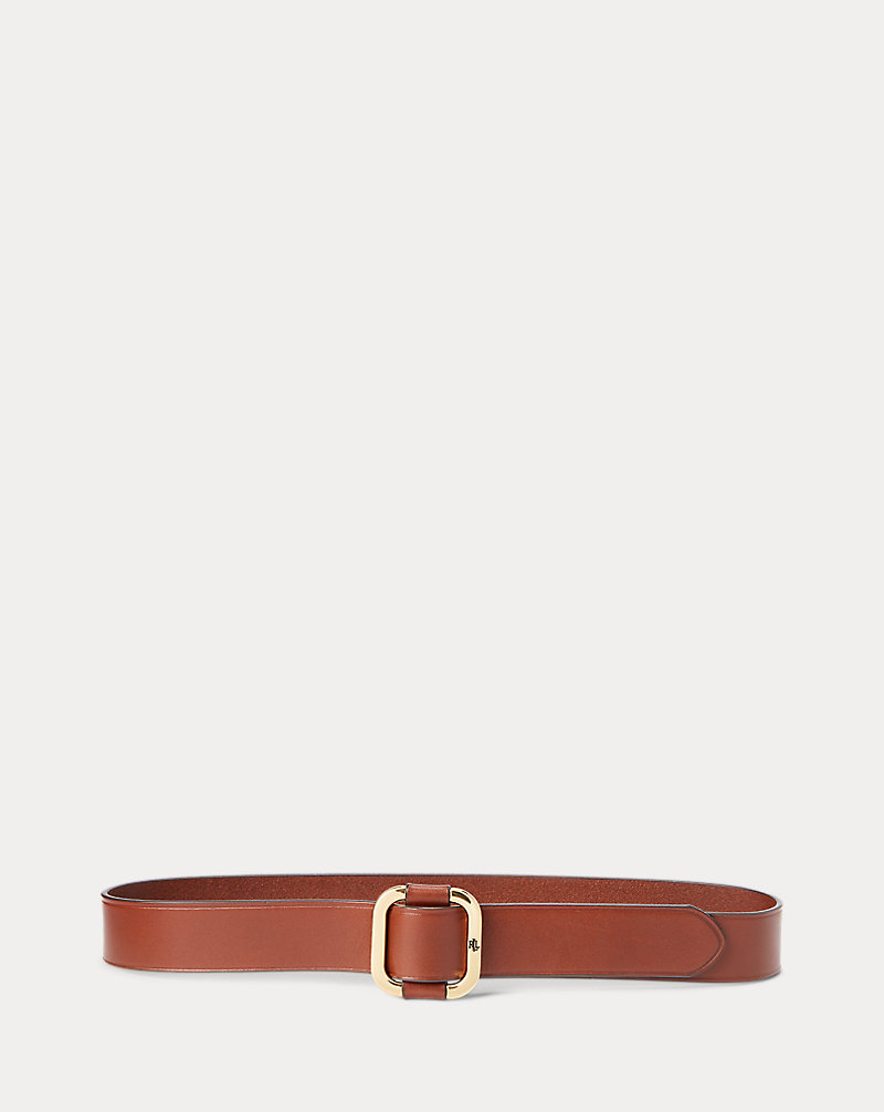 Slide-Buckle Leather Belt Lauren 1