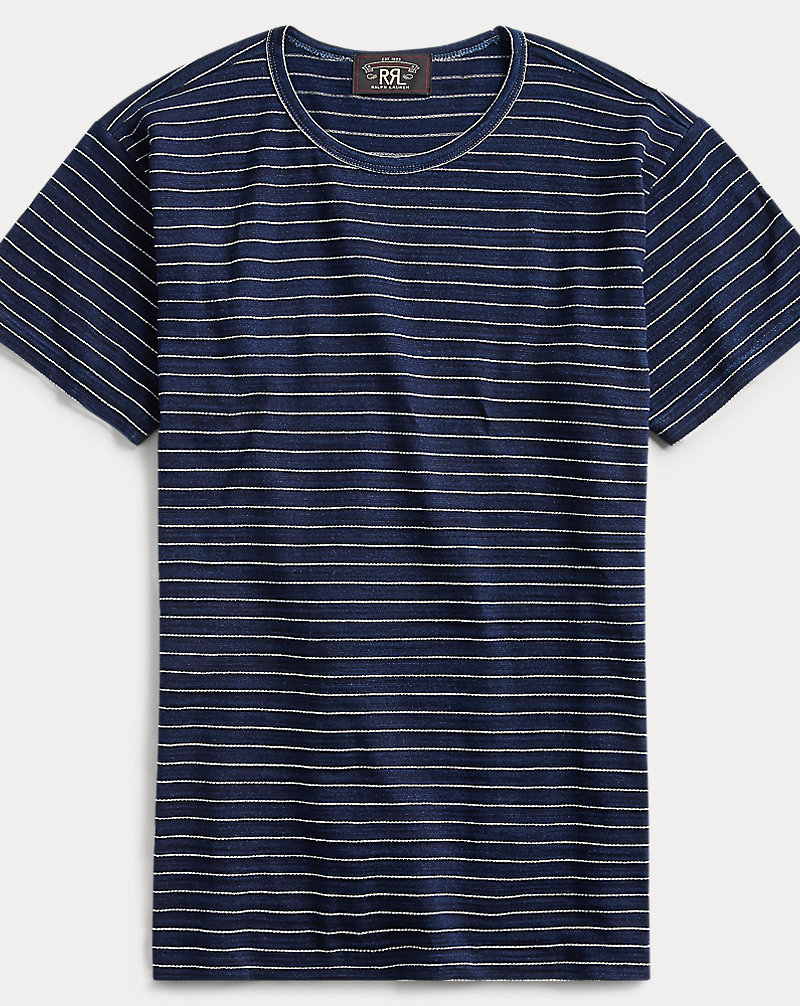 Indigo Striped Jersey T-Shirt RRL 1
