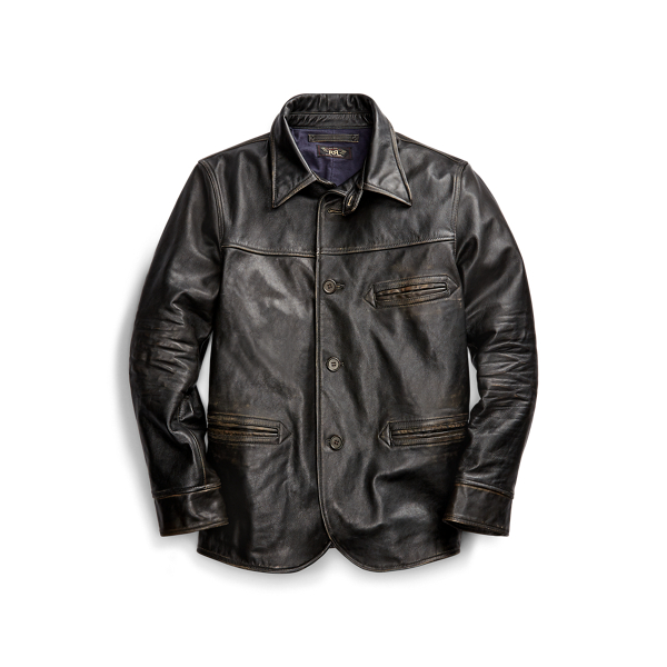 Rrl leather car best sale coat