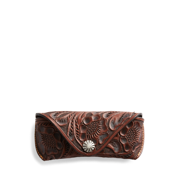 Hand-Tooled Leather Eyeglass Case RRL 1