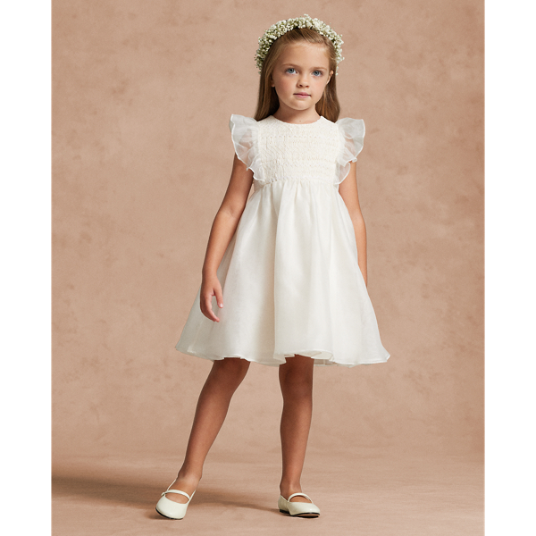 Smocked Silk Organza Dress