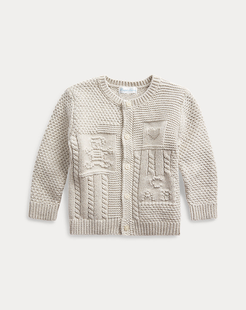 Contrast-Knit Cotton Cardigan Baby Boy 1