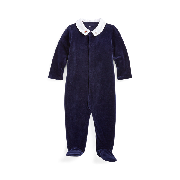 Embroidered Velour Coverall Baby Boy 1
