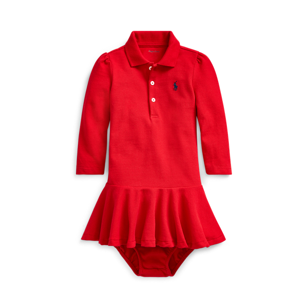 Stretch Cotton Mesh Polo Dress Baby Girl 1