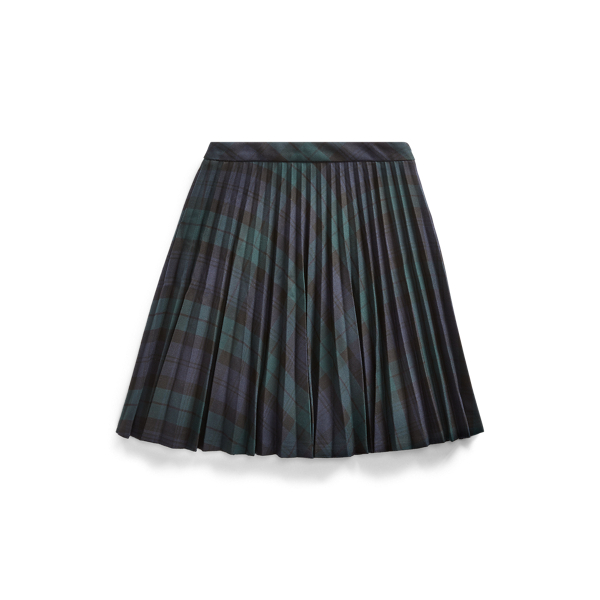 Tartan Pleated Twill Skirt