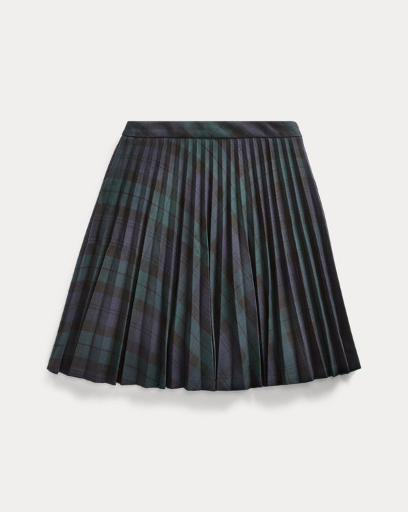Tartan Pleated Twill Skirt