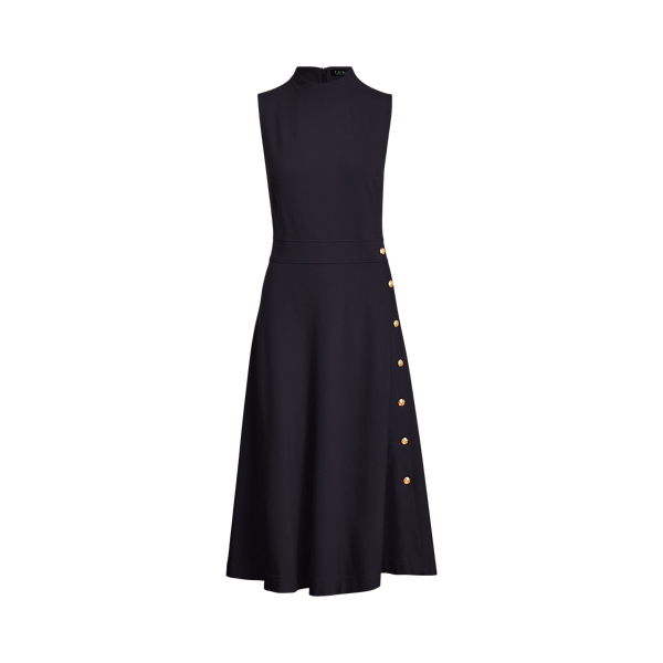 Button-Trim Ponte Dress Lauren 1