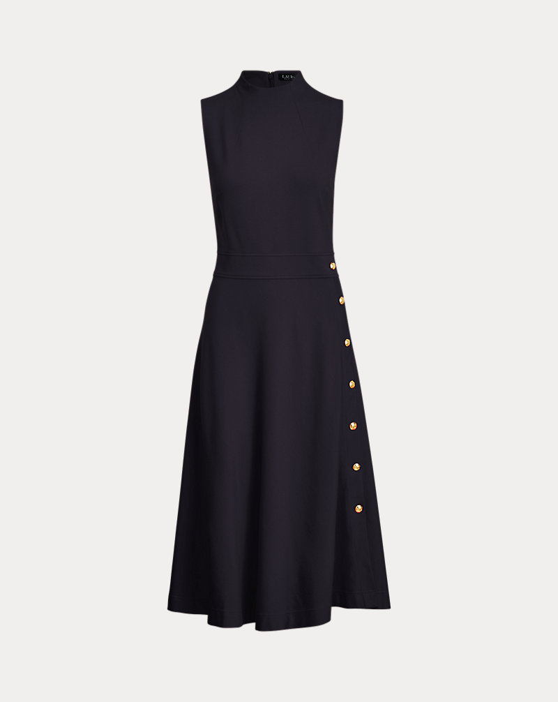 Button-Trim Ponte Dress Lauren 1