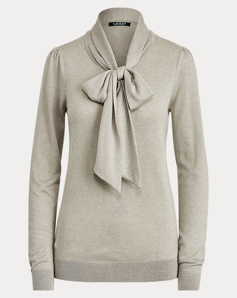 Knit Tie-Neck Sweater Lauren 1