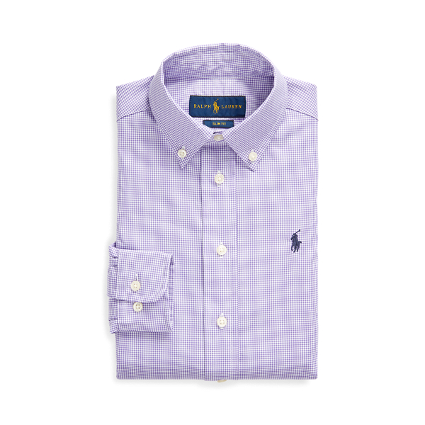 Slim Fit Gingham Cotton Dress Shirt