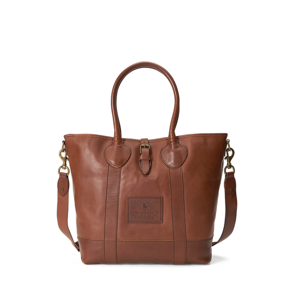 Heritage Tumbled Leather Tote Polo Ralph Lauren 1