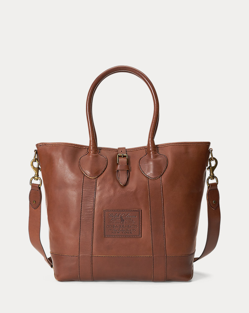 Heritage Tumbled Leather Tote Polo Ralph Lauren 1