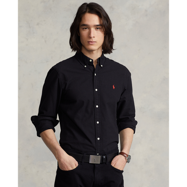 Chemise Oxford cintrée teinte en pièce