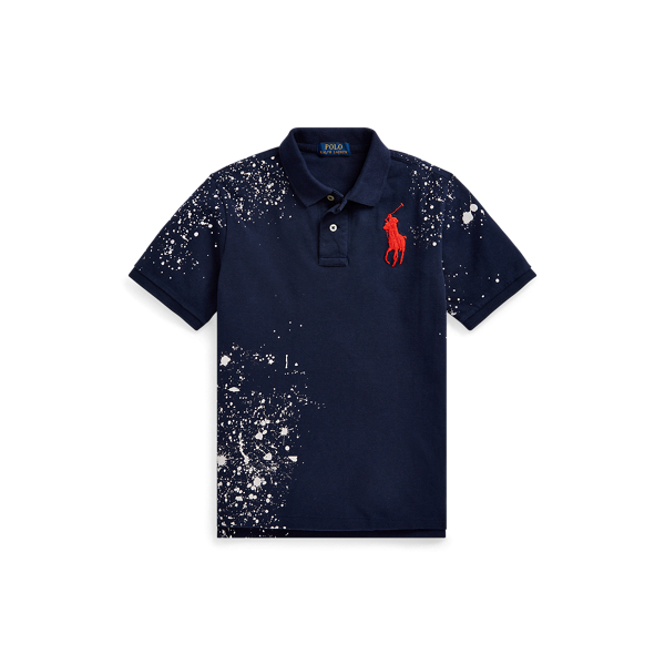 Distressed Cotton Mesh Polo BOYS 6-14 YEARS 1