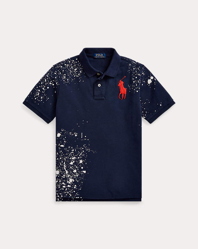 Distressed Cotton Mesh Polo BOYS 6-14 YEARS 1