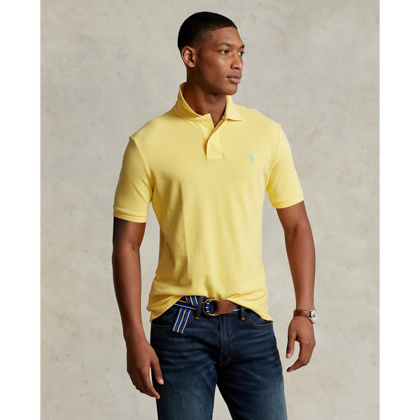 Polo Ralph Lauren men's polo shirt in slim fit cotton piqué Yellow