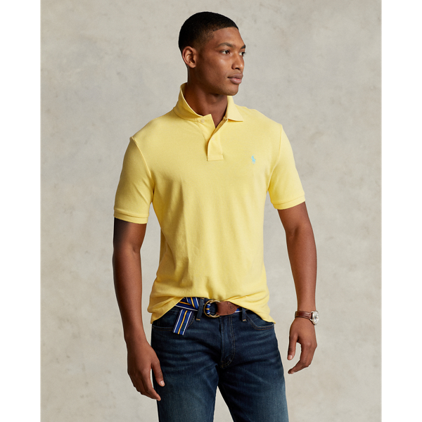 Polo Ralph Lauren Men's Brazil Mesh Polo Shirt Yellow Custom Slim