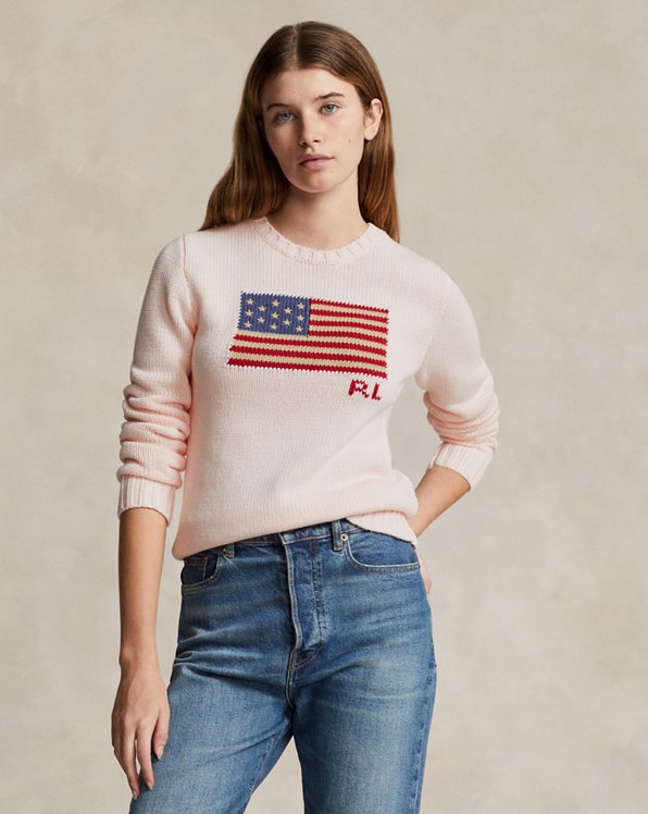 Pink Pony Flag Cotton Sweater