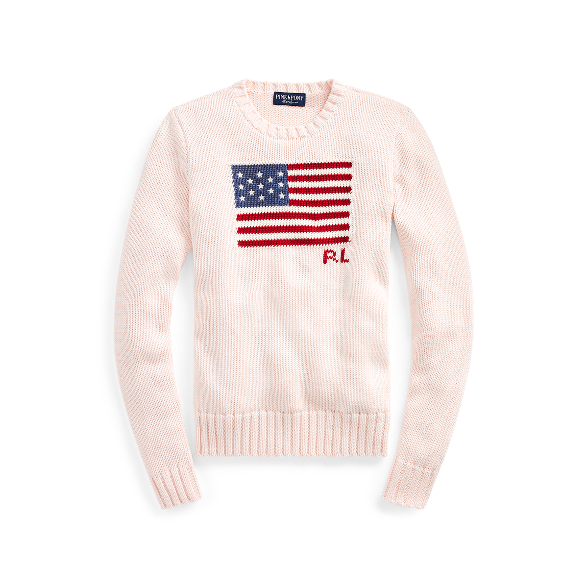 Pink Pony Flag Cotton Sweater Ralph Lauren