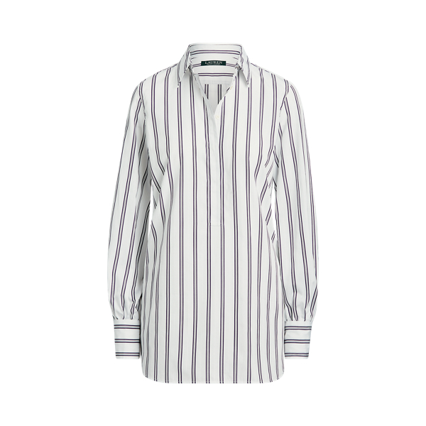Striped Cotton Dobby Shirt Lauren Petite 1