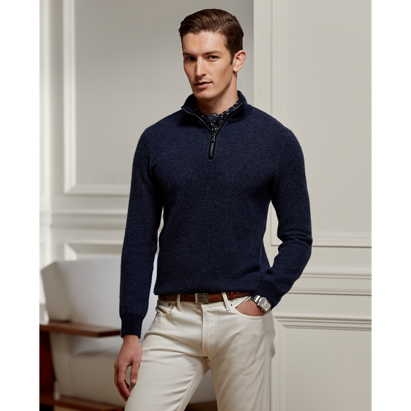 Cashmere Birdseye Quarter-Zip Jumper