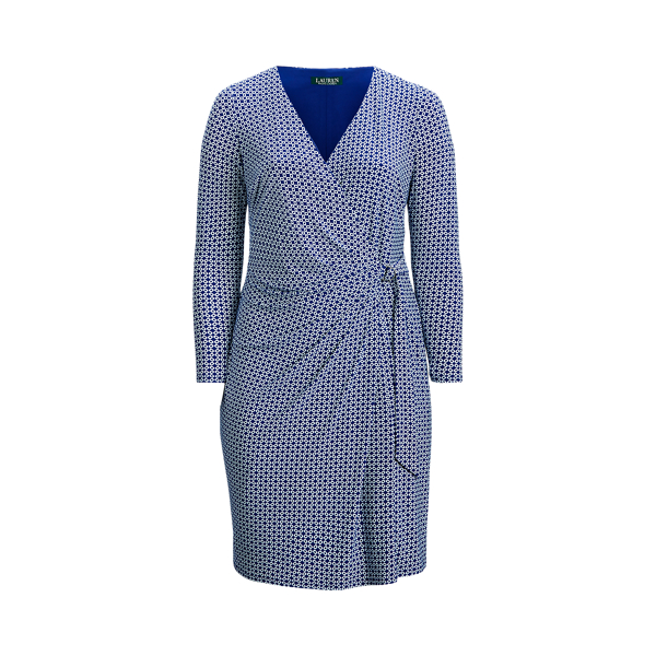 Print Jersey Long-Sleeve Dress Lauren Woman 1