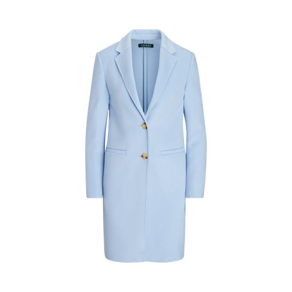 Light blue wool blend coat online