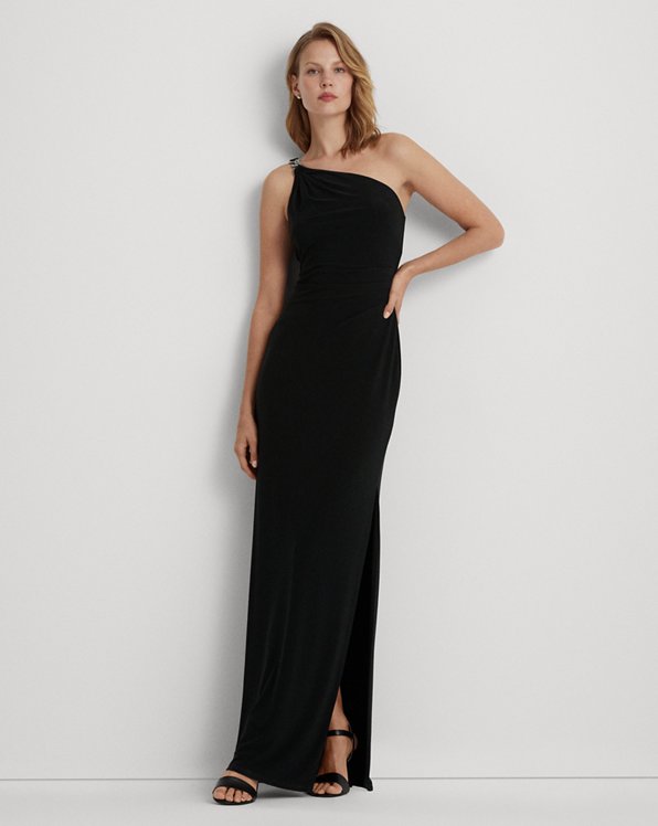 Jersey One-Shoulder Gown