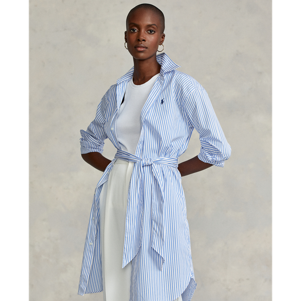 Striped Belted Shirtdress