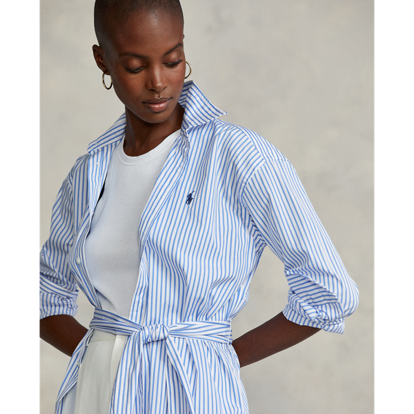 Striped Belted Shirtdress