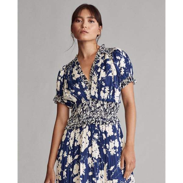 Pleated Floral-Print Dress Polo Ralph Lauren 1