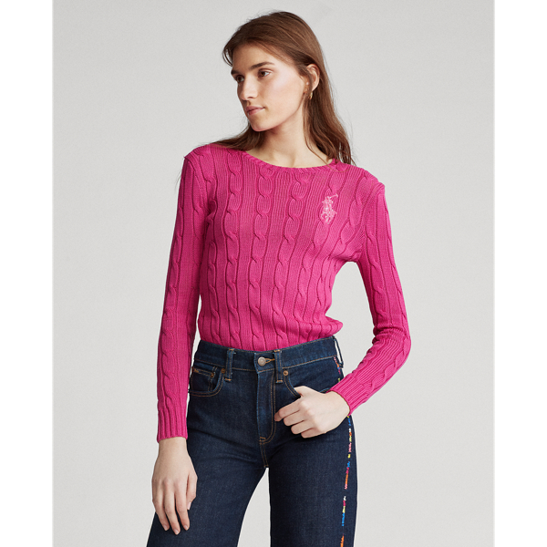 Beaded Pony Cable-Knit Sweater Polo Ralph Lauren 1