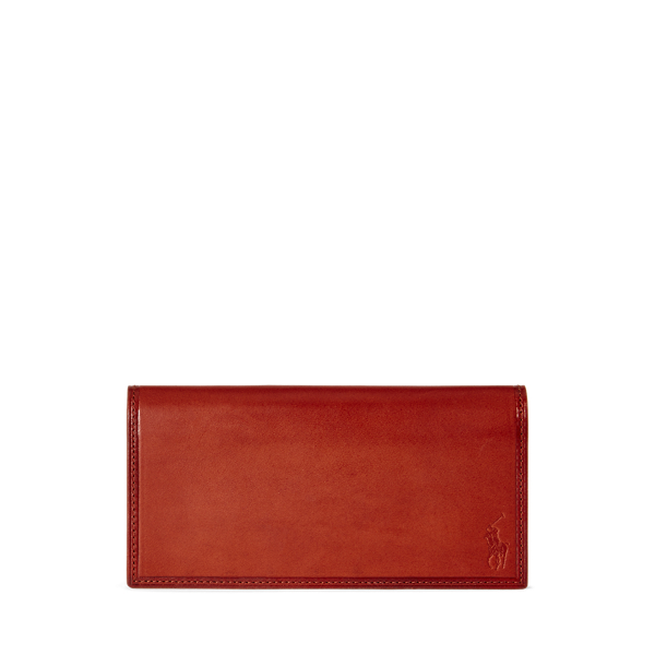 Burnished Leather Long Wallet Polo Ralph Lauren 1