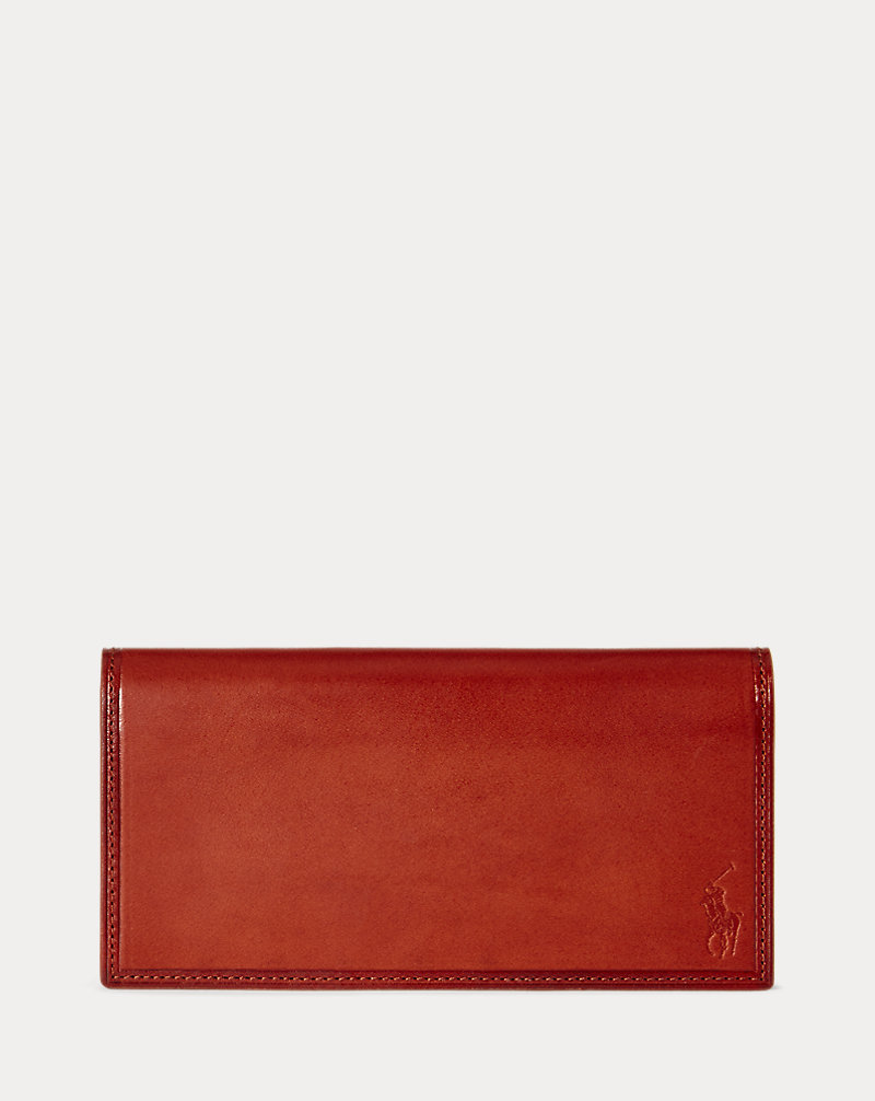 Burnished Leather Long Wallet Polo Ralph Lauren 1