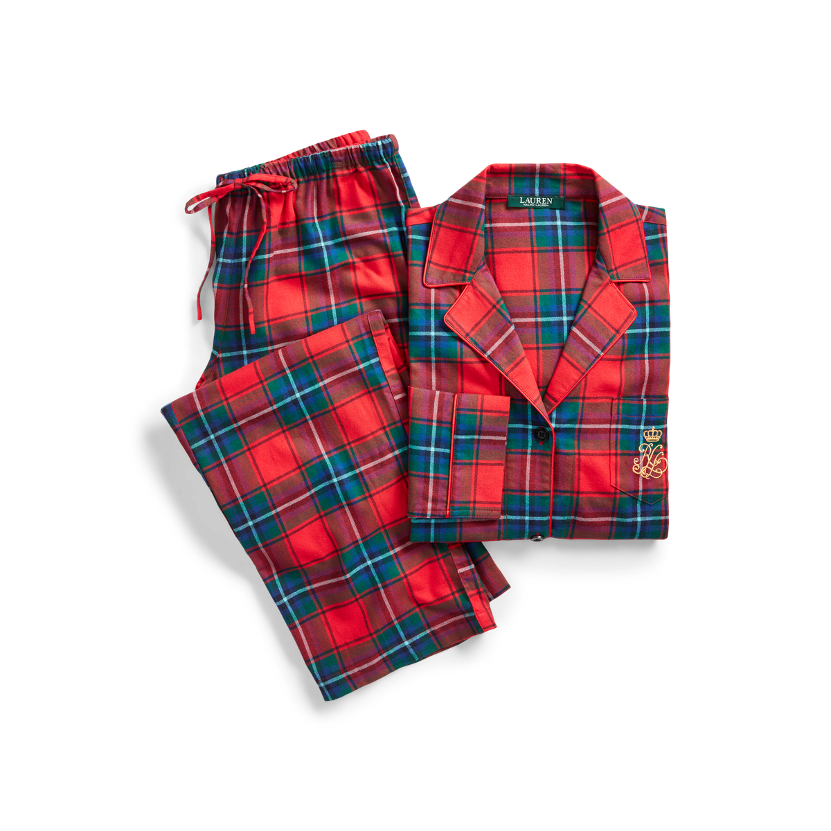 Plaid Brushed Twill Pajama Set