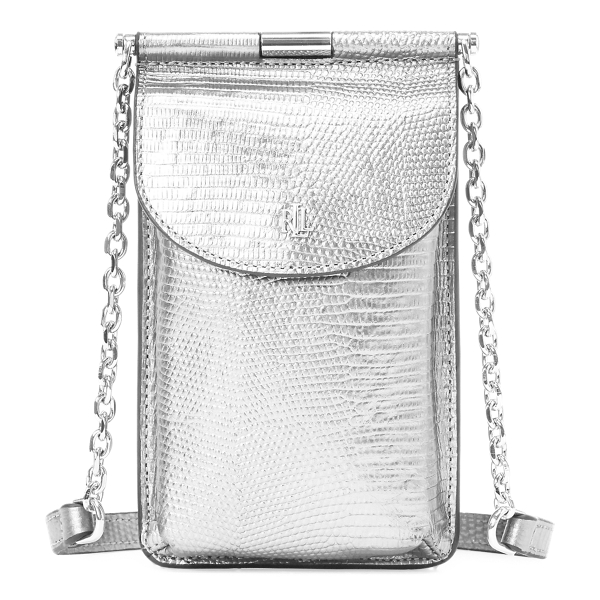 Lizard Print Leather Phone Bag