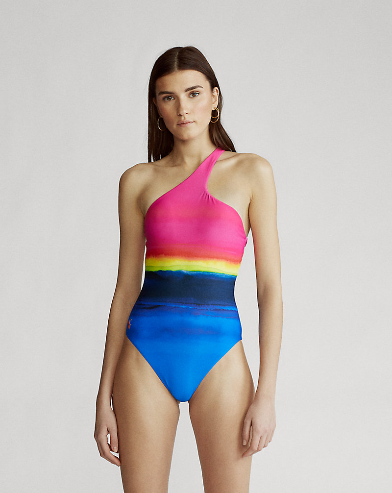 Dip-Dyed One-Shoulder Swimsuit Polo Ralph Lauren 1