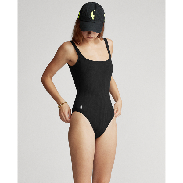 Ribbed Scoopback One-Piece Polo Ralph Lauren 1