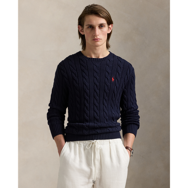 Polo Ralph Lauren Men's Cotton Polo-Collar Sweater - White