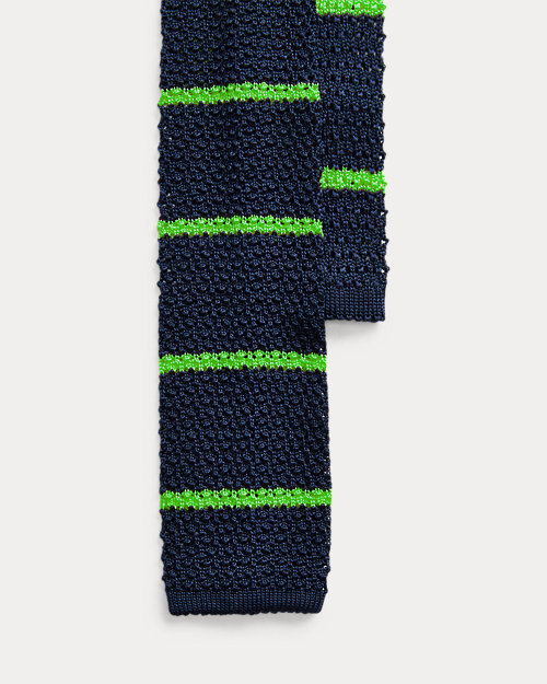Striped Knit Silk Tie