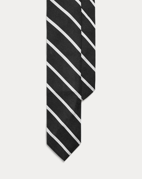 Striped Silk Repp Narrow Tie